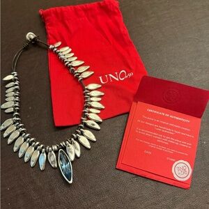 UNO De 50 Coming Now Blue Swarovski Crystal Necklace Never Worn